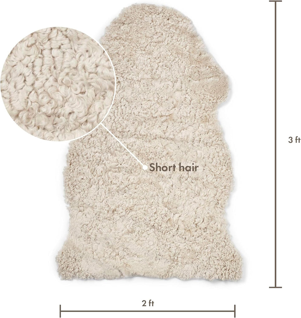 Sheepskin Rug & Chair Pad Short Hair, Beige