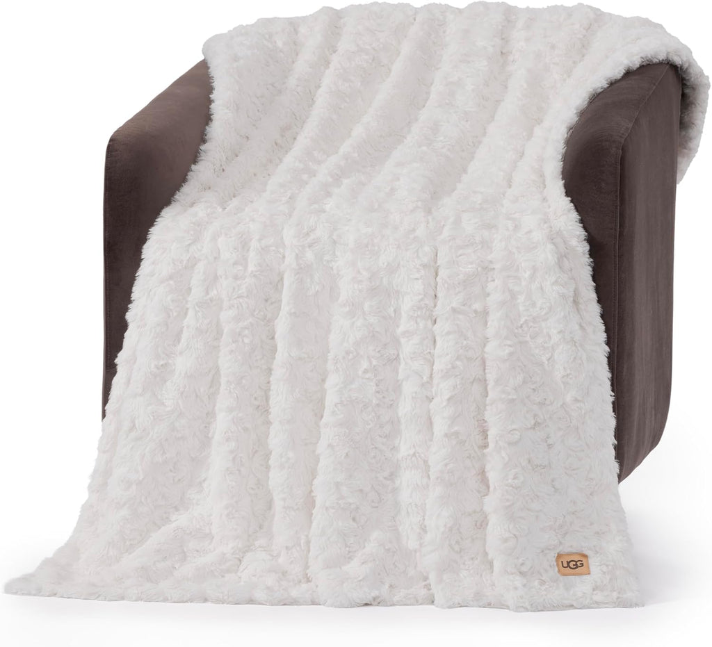 Adalee Faux Fur Throw Blanket, Cozy Soft Blanket, Giftable Fluffy Throw, Machine Washable, Luxury Spring Home Decor