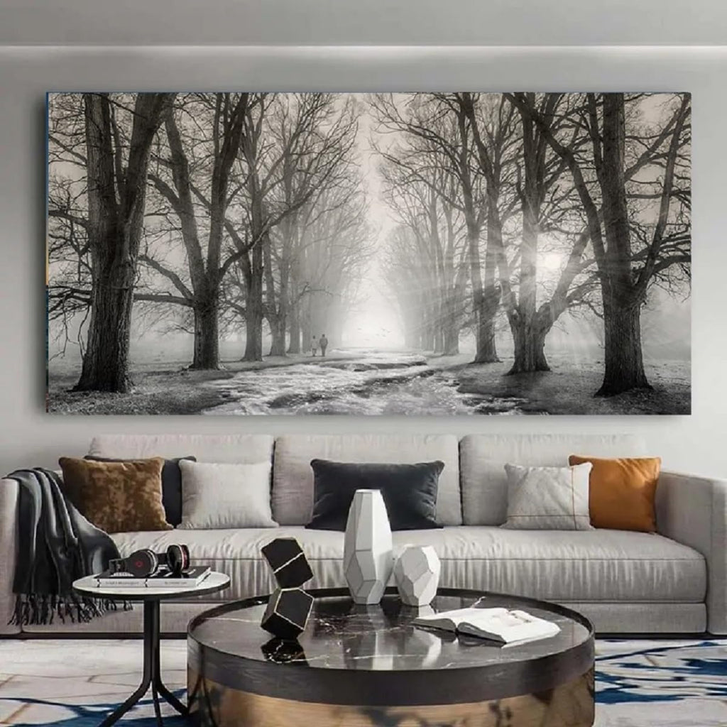 Wall Art Bedroom Black and White Wall Decor Forest Wall Pictures Tree Canvas Prints Art Landscape Painting Modern