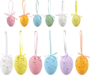 Easter Eggs Decorations Hanging Ornaments 2 Sizes Colorful for Easter Basket Tree Decor Party Favors Home - Set of 30