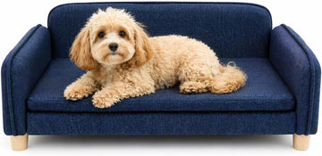 Dog Couch Bed for Small to Medium Dogs, Orthopedic Bolster Dog Sofa Bed with Removable Washable Cover, Elevated Pet