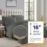 5 Piece Comforter Set Bag Solid Color All Season Soft Down Alternative Blanket & Luxurious Microfiber Bed Sheets, Gray