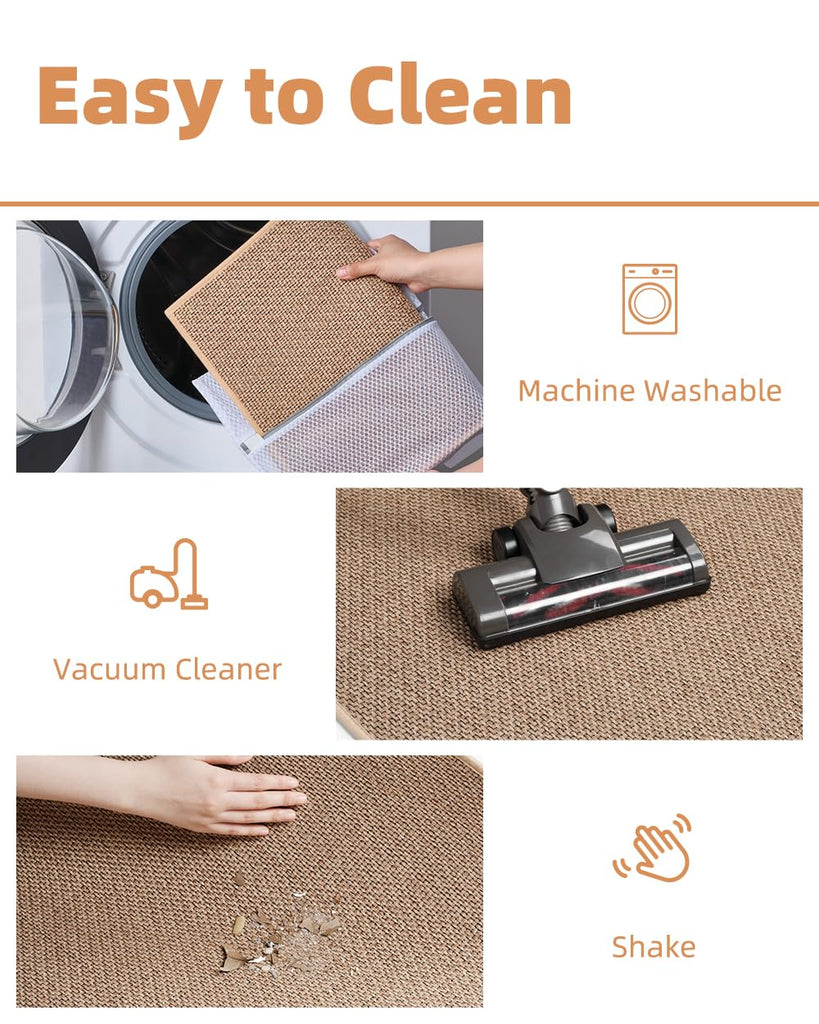 Non-Slip Bath Mat, Braided Absorbent Bathroom Mat, 20''x32'' Beige