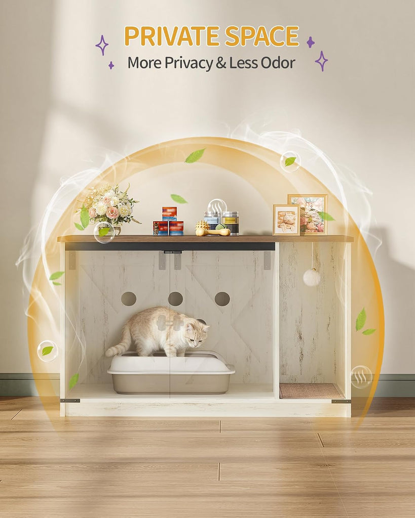 Cat Litter Box Enclosure, Hidden Litter Box Cabinet Furniture