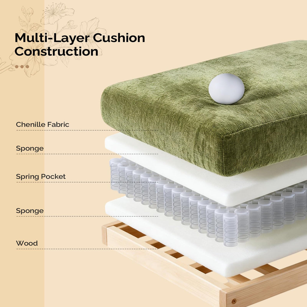 122" Cloud Double-Layer Deep Convertible Sectional Sofa, Comfy L-Shape 3-Seat Couches, Modern Couch with Movable
