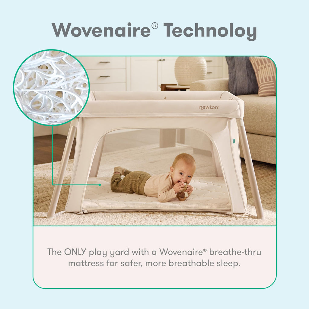 Compact Travel Crib & Play Yard, Carry-On Size - Sand