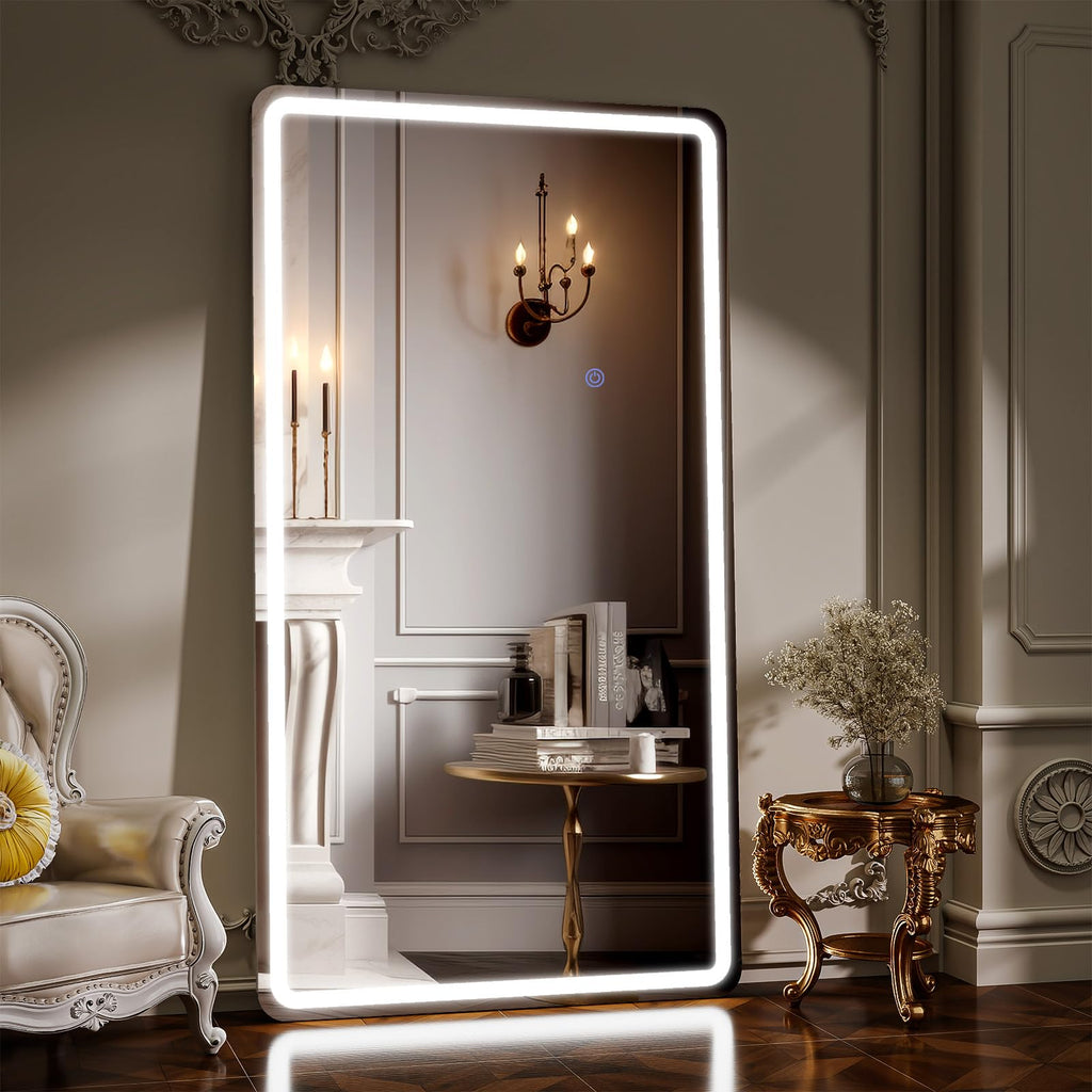 76"x34" LED Full Length Mirror, Standing Floor Body Mirror