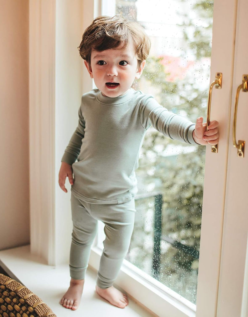 6M- Toddler Toddler Kids Toddler Girls Boys Soft Comfy Modal Tencel Solid Raglan Sleepwear Pajamas Pjs 2pcs Set