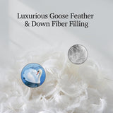 Luxury White Goose Feather Down Fiber Comforter King, 100% Cotton All Season Duvet Insert King