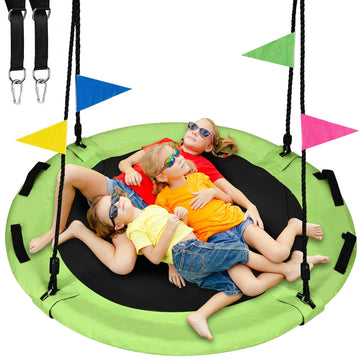 48 inch Tree Swing, Larger Saucer Flying Swing for Whole Family, 900lbs Weight Capacity, with Adjustable Hanging