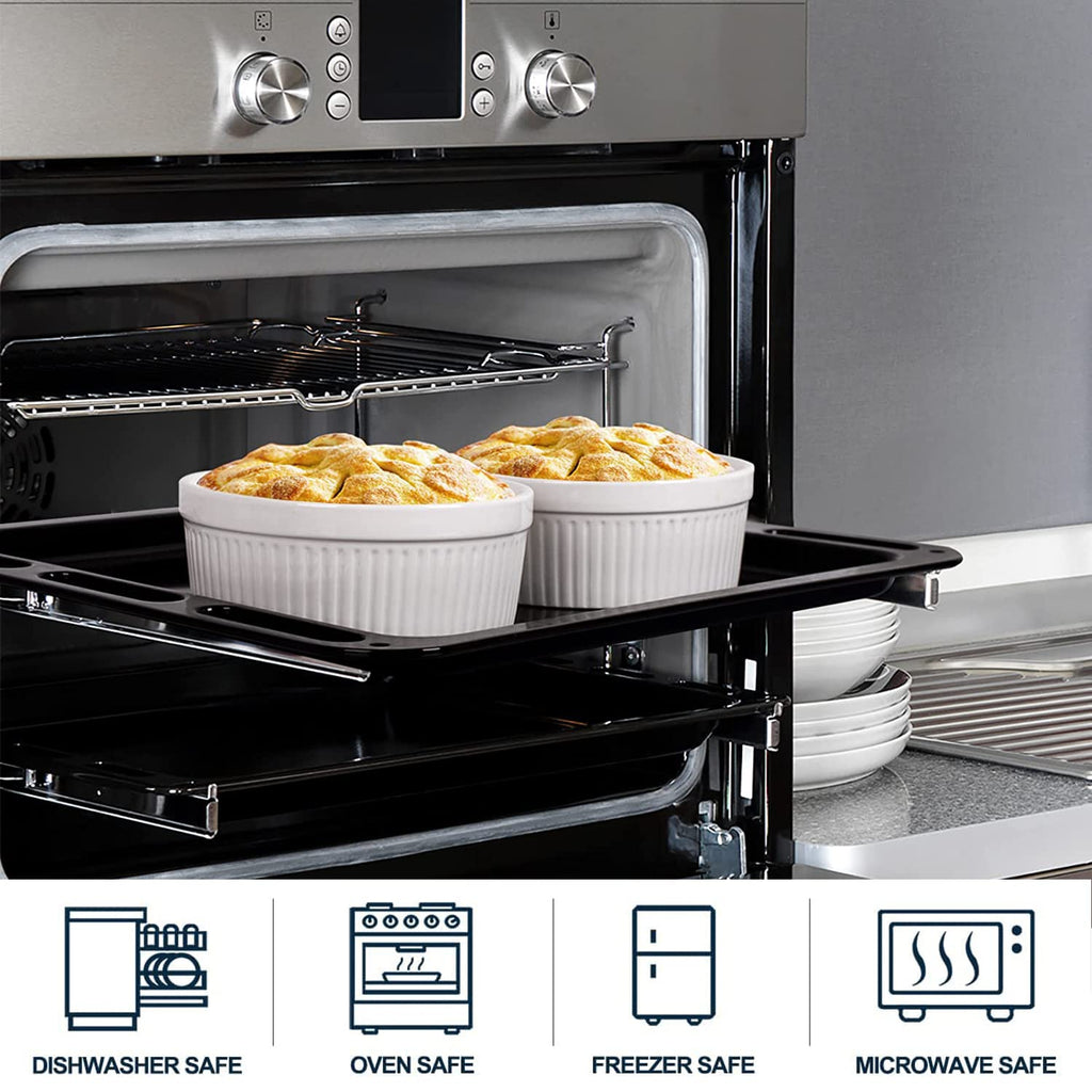 Large 32 Oz Oven Safe/Soup Bowls, 1 Quart Serving Bowls Ceramic Round for Baking, Salad, Pasta, Creme Brulee, Souffle
