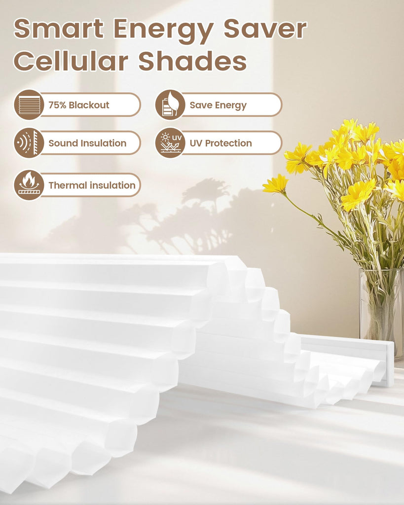 Motorized Cellular Shades, Custom Smart Motorized Blinds with Remote