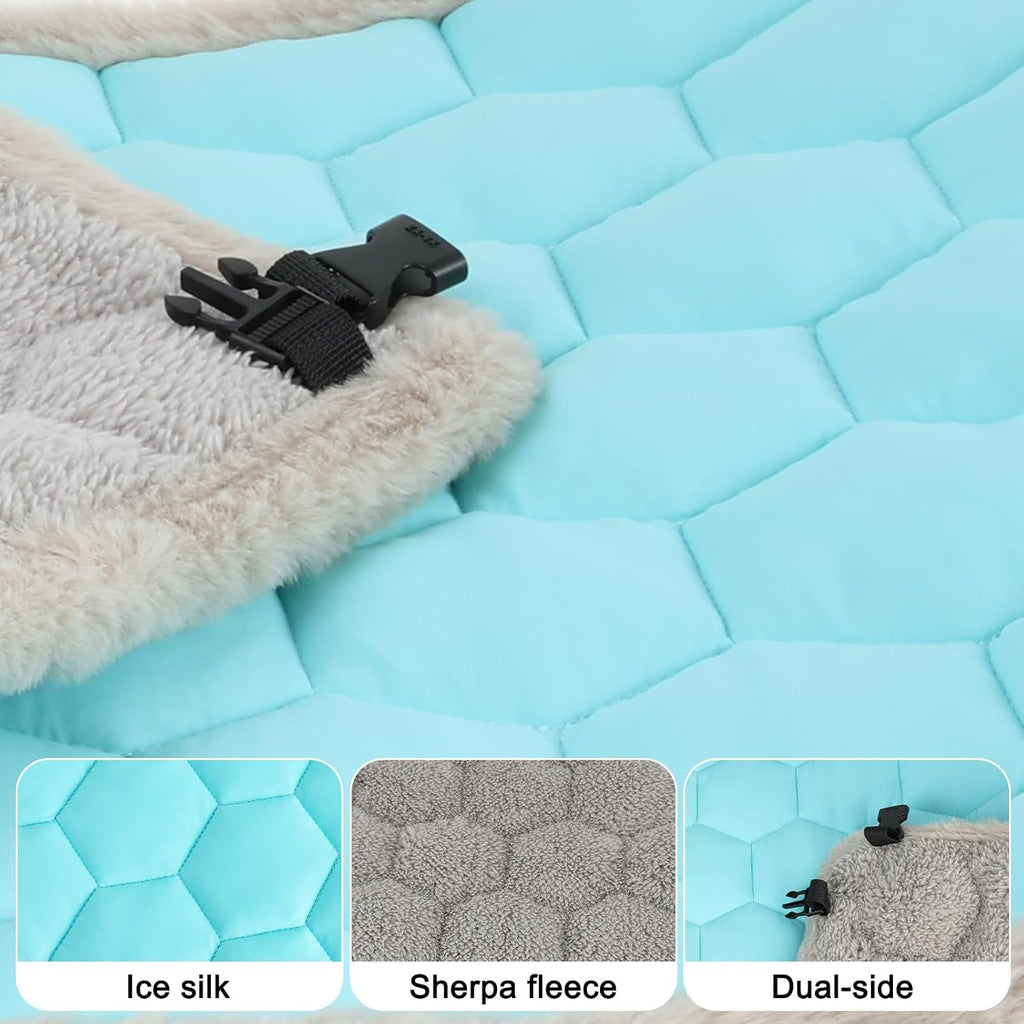 Elevated Cat Bed, Wooden Raised Cat Bed with Ice Cooling Mat