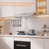 36 Inch Stainless Steel Wall Mount Range Hood 900 CFM 4 Speed Gesture & Touch Control Convertible Ducted/Ductless