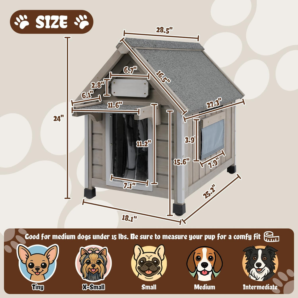 Wooden Outdoor Dog House for Small Dogs