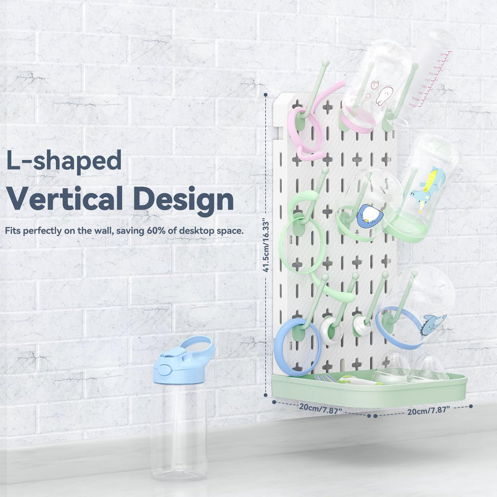 Baby Bottle Drying Rack Baby Bottle Holder Space Saving Bottle Dryer Rack Station Countertop Storage Organizer 12
