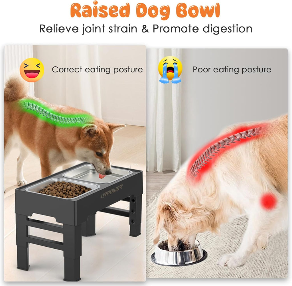 Raised Dog Bowls 4 Height Adjustable Elevated Bowl Stand