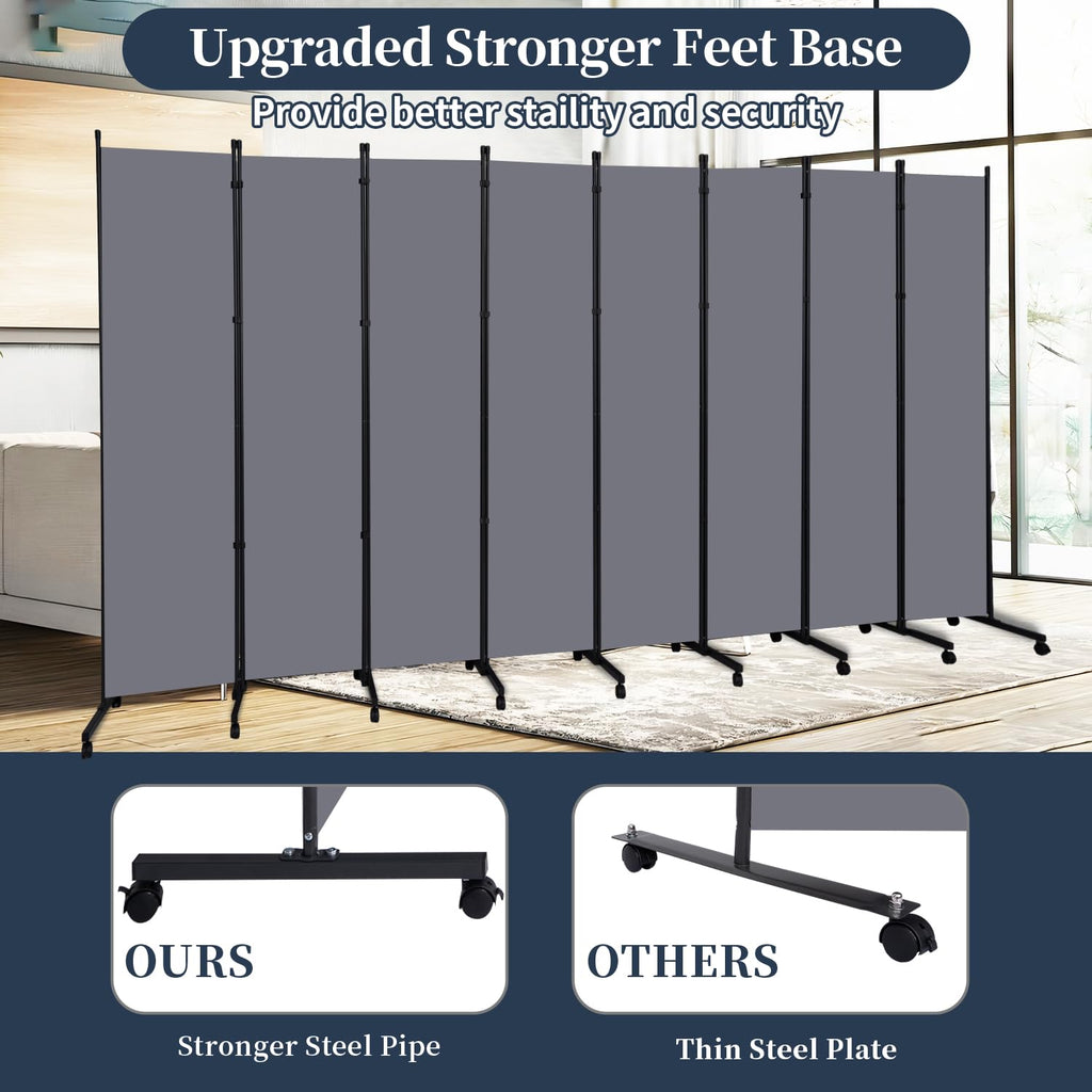 Room Divider 6 Panel-176''Wide Folding Privacy Screen, Large Partition Wall