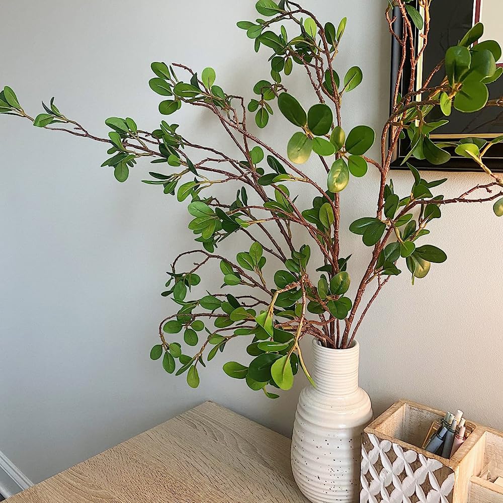 6pcs Faux Stems Artificial Branches for Vase Artificial Stems Artificial Greenery Stems Faux Green Stems Artificial
