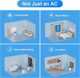 10,000 BTU Portable Air Conditioners for Room Up to 450 Sq.Ft, 4-in-1 Portable AC Unit, Heater
