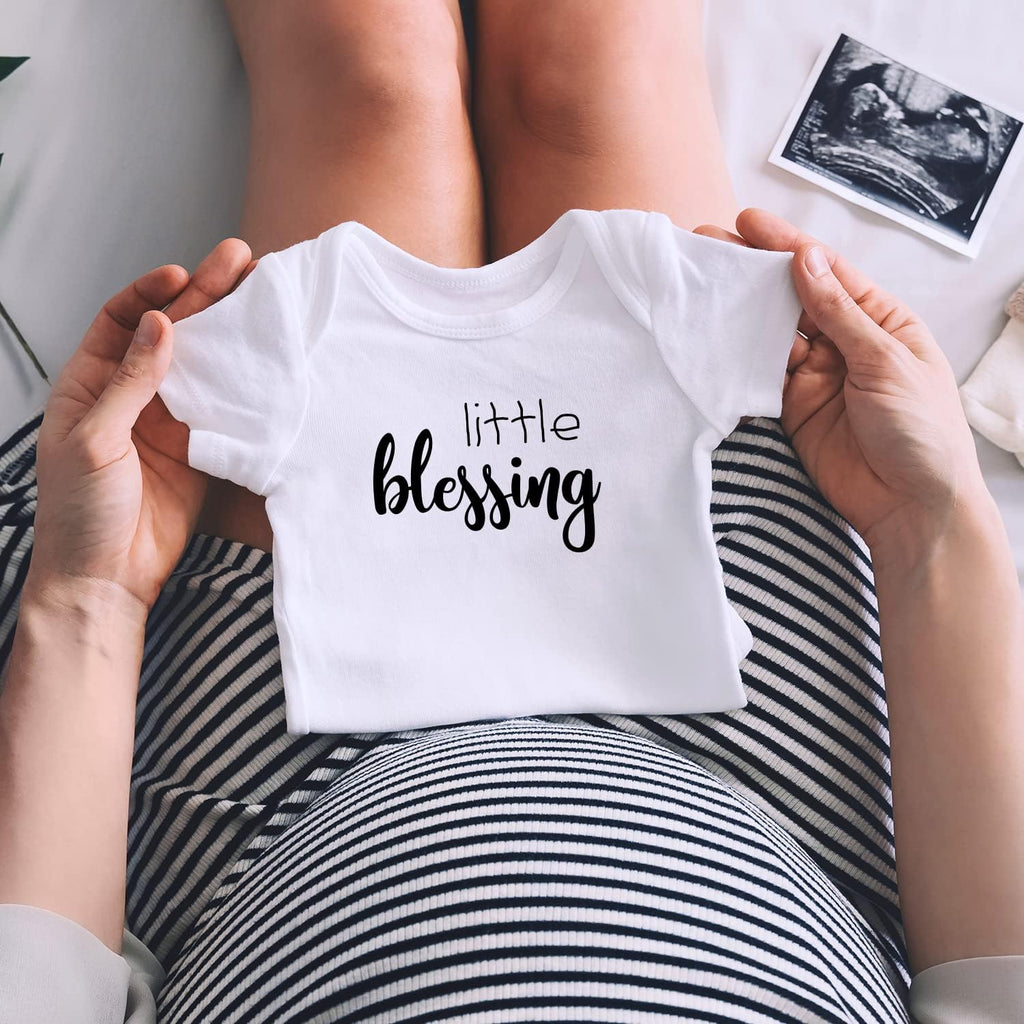 Organic Cotton Baby Onesie "Little Blessing" Infant Bodysuit, Soft Breathable Newborn Outfit, Unisex Baby Clothes