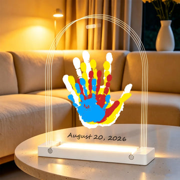 Family Handprint Kit with Light, Baby Hand and Footprint Kit, DIY Craft Keepsake, Family Gifts for Mom, New Parents