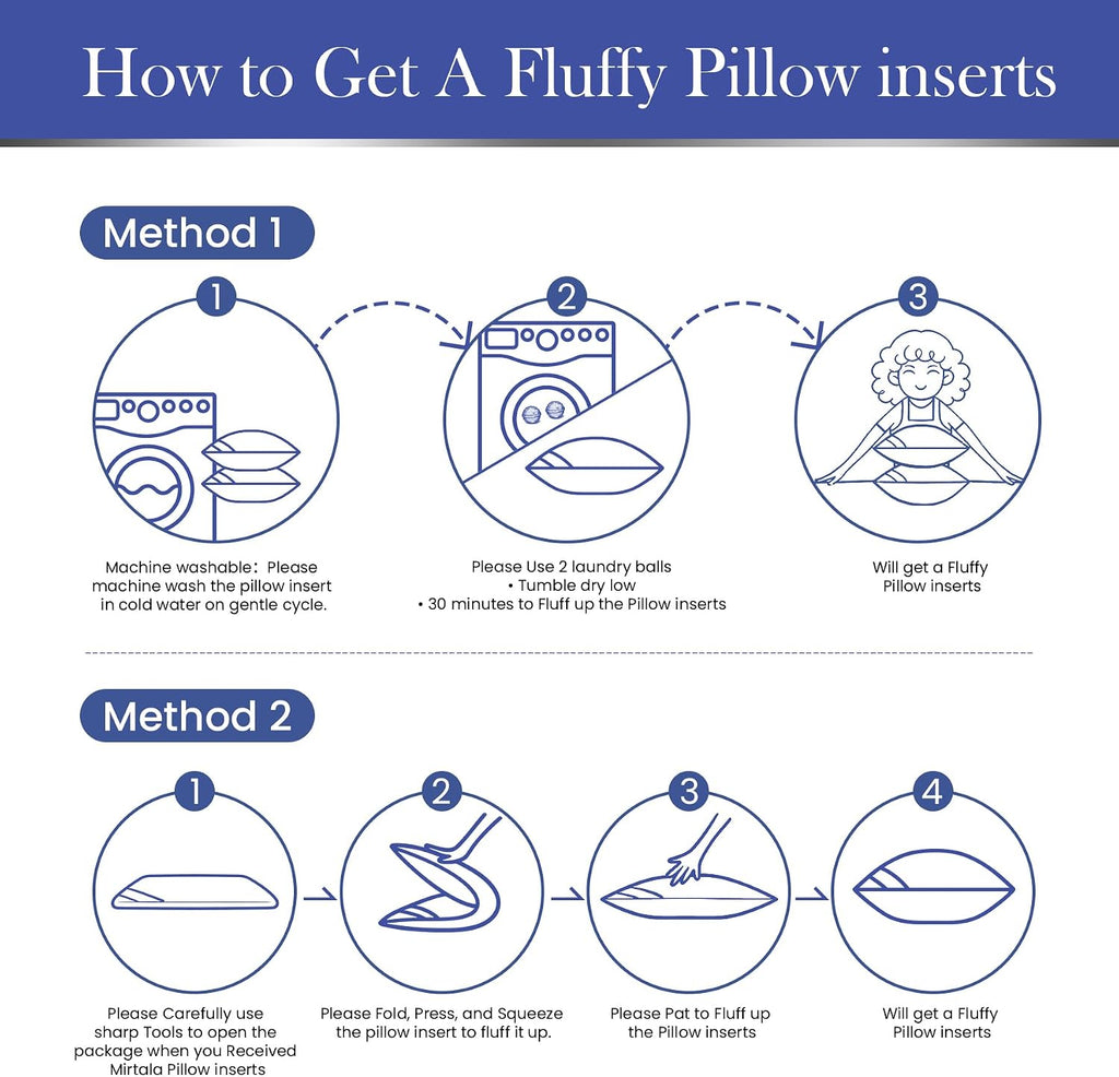 22 x 22 Throw Pillow Inserts() Firm & Fluffy Decorative Down Alternative 22 Pillows for Couch Sofa Bed Living - Set of 2