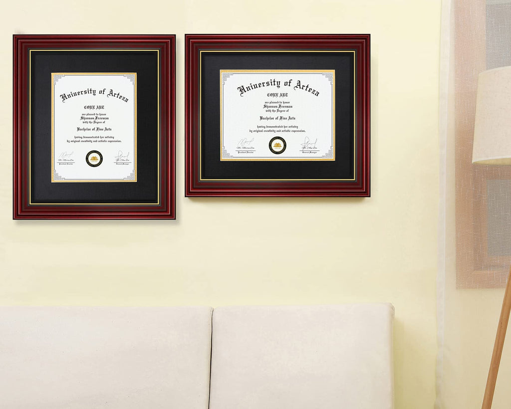 15x18 Diploma Frame, Cherry Red, Black Mat for 11x14