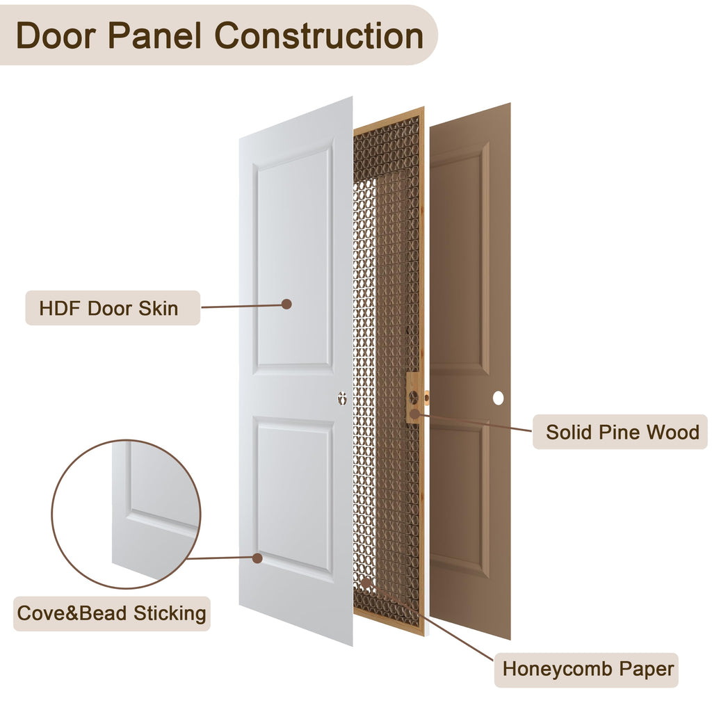 32"x80" Right-Hand Prehung Interior Door with Jamb Kit, White Primed
