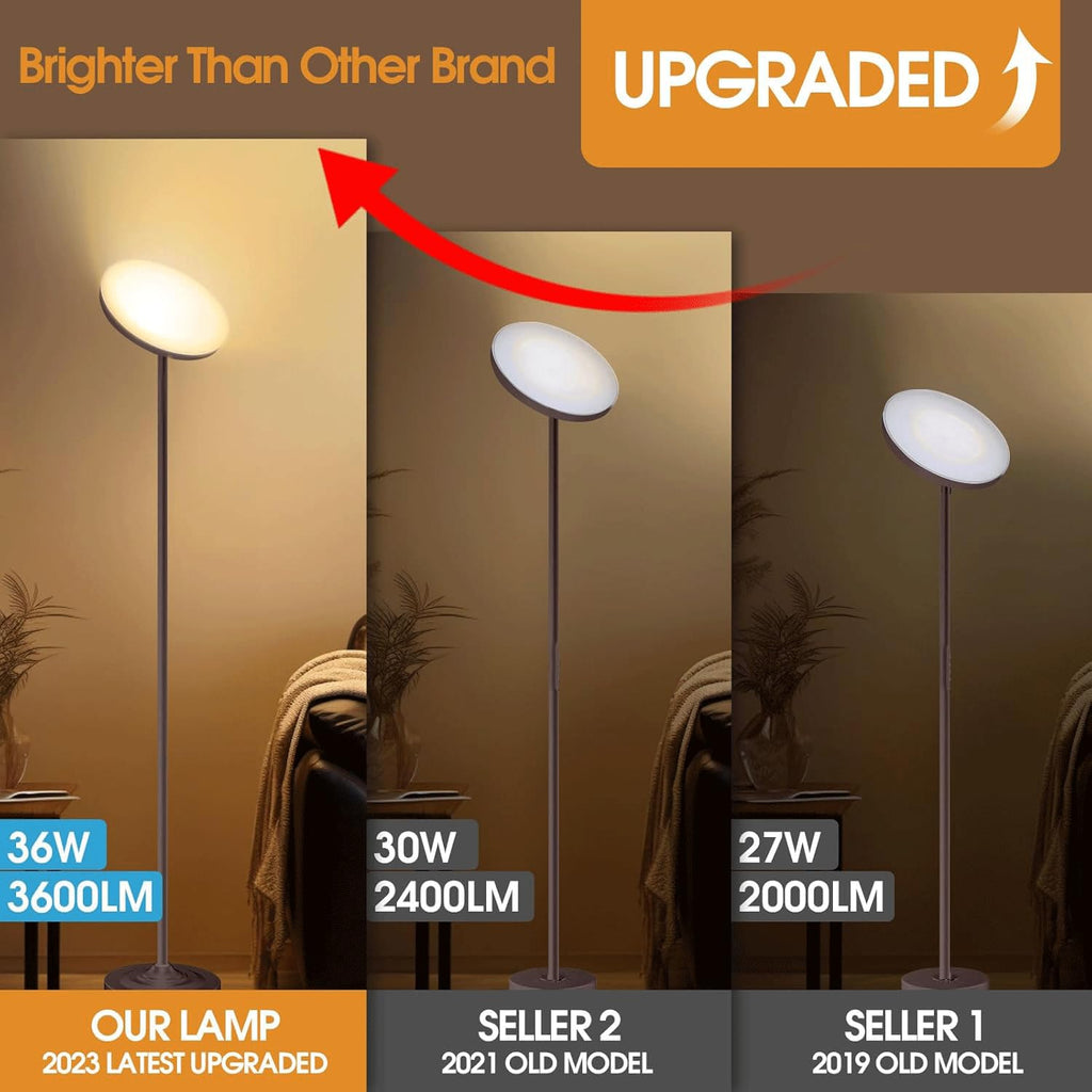 LED Torchiere Floor Lamp with Remote Control, Standing Lamp