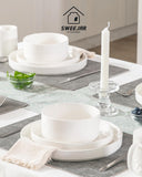 Porcelain Dinnerware Sets for 4, 12 Pieces Ceramic Plates and Bowls Set