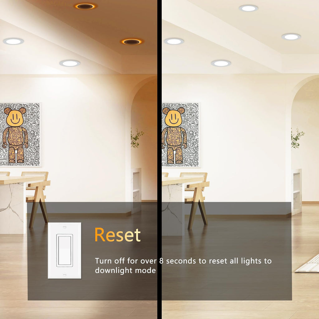 6 Inch LED Recessed Lighting with Night Light, 12 Pack, Dimmable