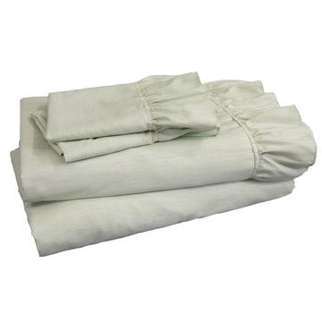 Classic Pinstripe Ruffle Sheet Set (Green)