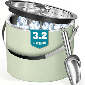 3.2L Insulated Ice Bucket for Parties with Lid & Scoop