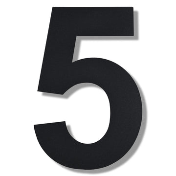 Modern Large House Numbers-12 Inch High Stainless Steel Floating Home Address Number for Outside/Black/Number 5