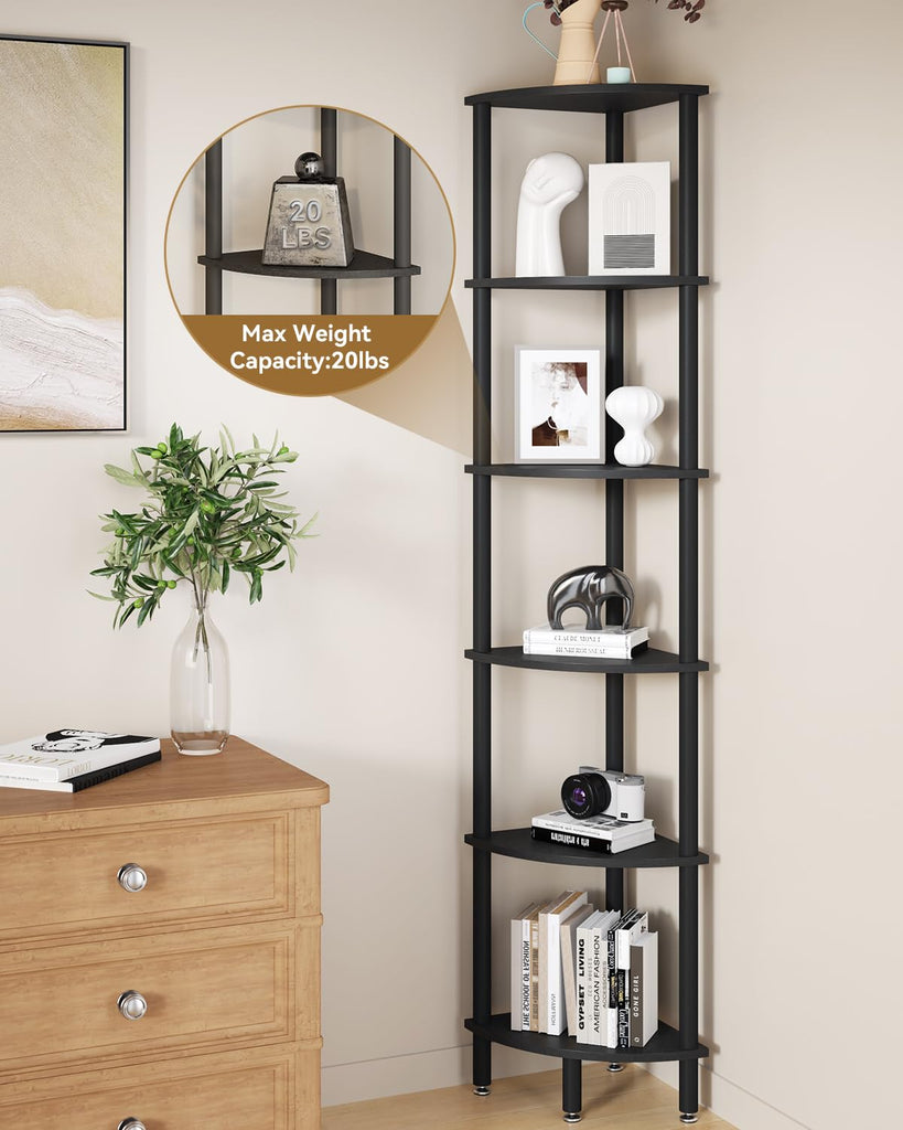 6 Tier Corner Shelf Stand, Industrial Corner Display Rack