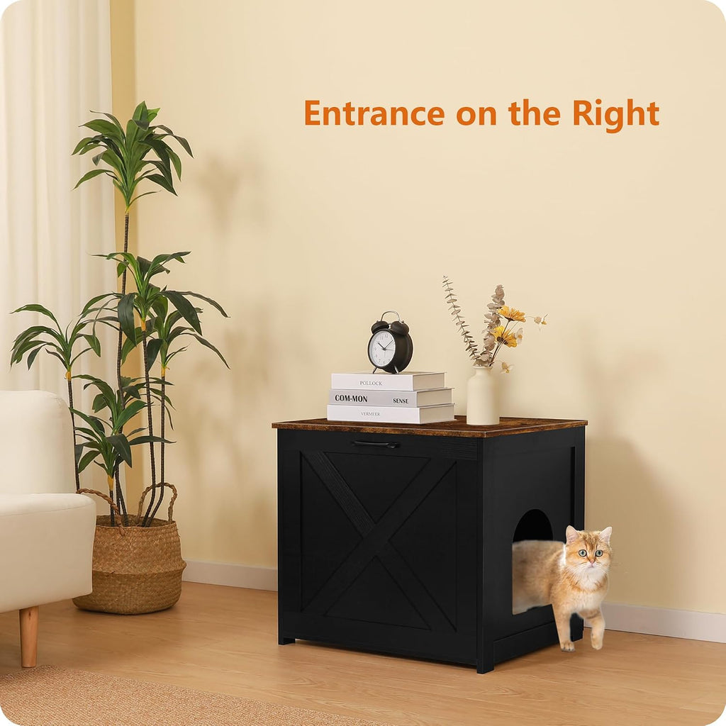 Cat Litter Box Enclosure, Hidden Litter Box Furniture, 23.6 Inches