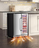 60 Cans 24" Dual Zone Wine & Beverage Refrigerator - Under Counter Cooler with U
