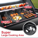 4-Burner Propane Gas Grill with Side Burner, 49,000 BTU BBQ Grill with Cast Iron Grates, Double-Layer Stainless Steel Lid and Grease Management System