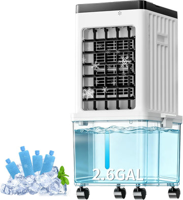 Portable Air Conditioners, Swamp Cooler Portable AC Unit with Removable 2.6 Gal Water Tank