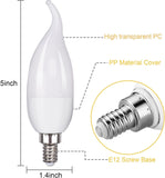 E12 Flame Bulbs 2 Packs, 3 Mode LED Candelabra 2.0 Watt Warm White Chandelier 1800k Candle Light Bulbs, Flame Tip for
