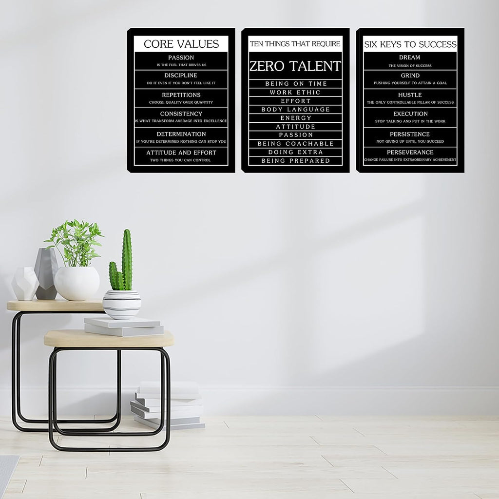 Inspirational Motivational Wall Art Set - Canvas Wall Art Framed Paintings - (36''W x 16''H)