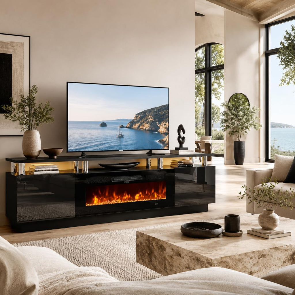 70" TV Stand for Living Room, Modern Entertainment Center & Media Console, Fits TVs up to 80", Storage Cabinet with