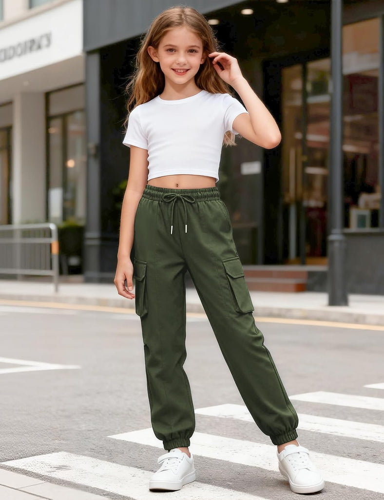 Girls Cargo Pants Waterproof Joggers Hiking Pants for Teen Girls