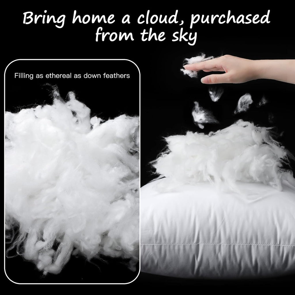 Synthetic Down Pillow Insert, 20x20 Throw Pillow Inserts - Set of 2