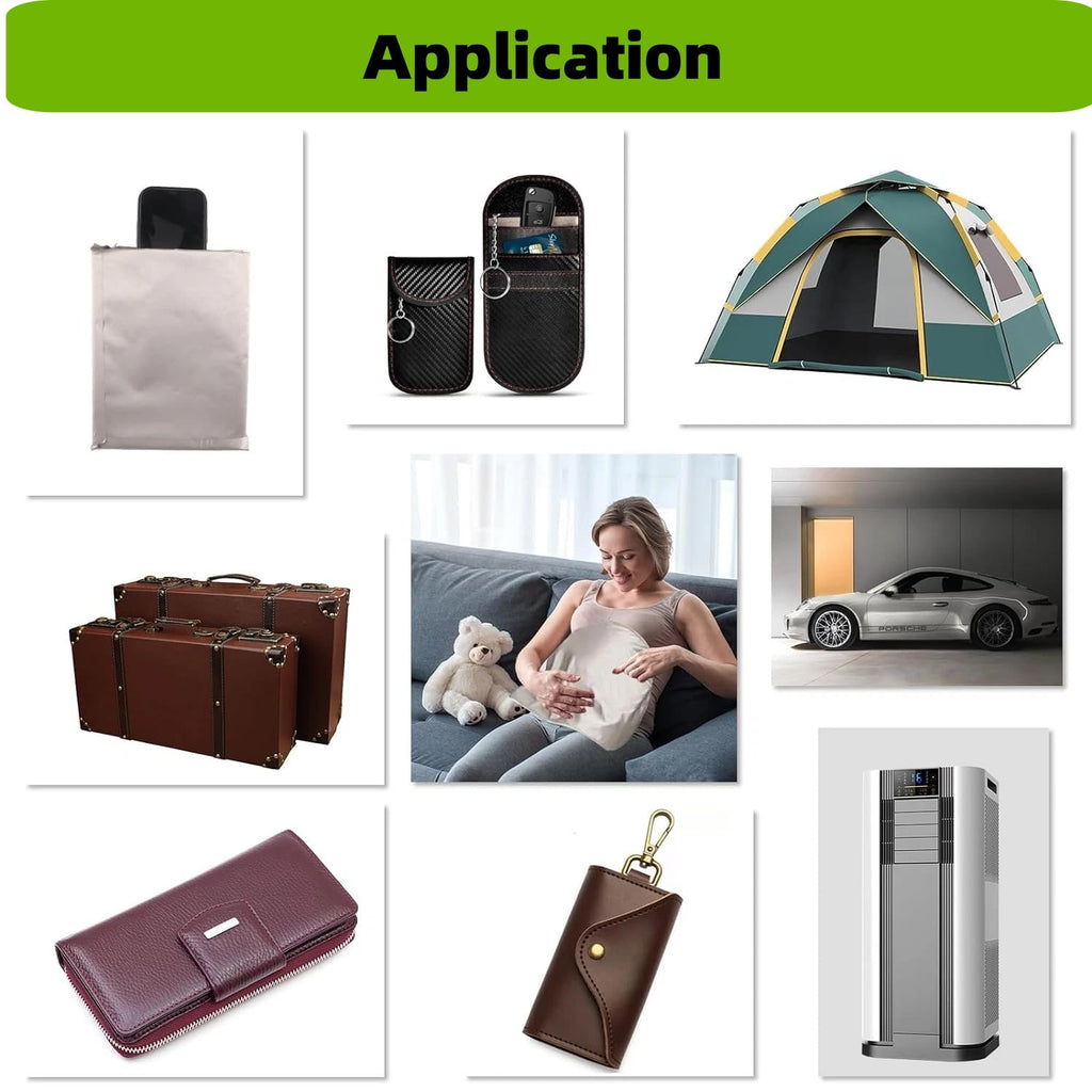 Soft Metallic Copper Fabric Preventing from RFID and Reducing EMF Identity Theft Blocker for Your Wallet Phone or