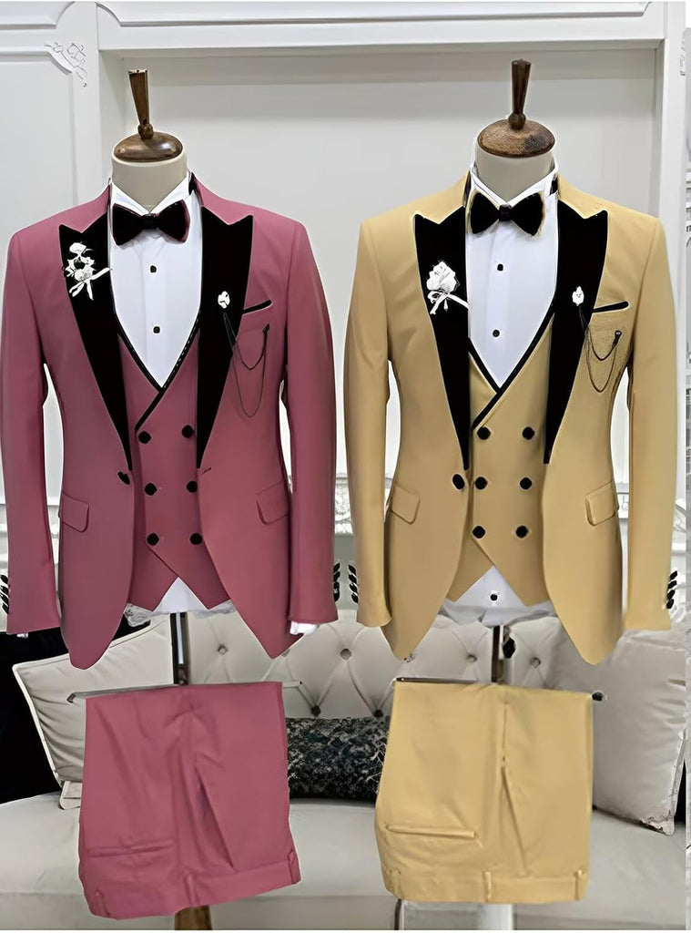 Kids Tuxedo Suits for Boys Slim Fit Wedding Prom Outfit Teen Dresswear Set