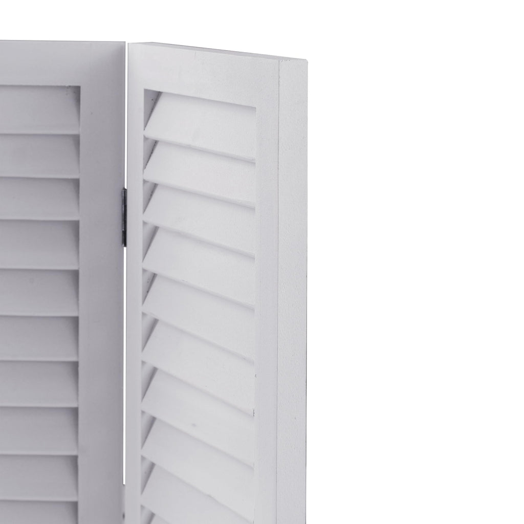 2.6ft White Short Room Divider, 3-Panel Folding