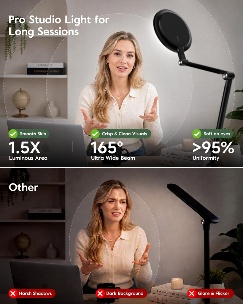 Desk Lamp, Professional Video Call Light, CRI>98