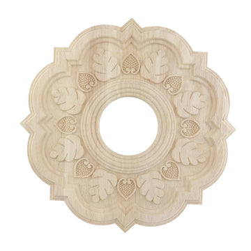 Floral‐Carved Ceiling Medallion for Light and Ceiling Fans